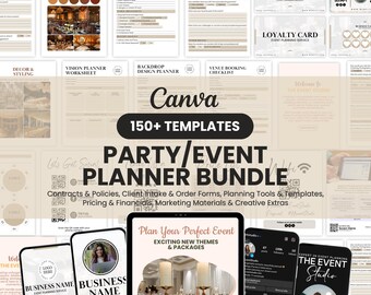 Event Planner Service Bundle, Baby Shower Event Planner,Event Planner Contract,Party Planner Bundle,Business Templates Event Decorator Canva