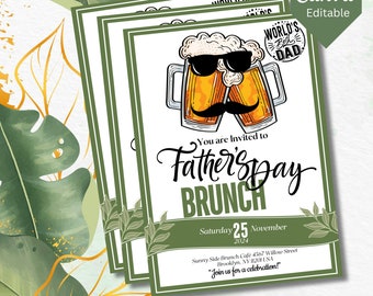 Editable Fathers Day Brunch Invitation, Fathersday Brunch Invite, Sweet Fathers Day, Brunch Invitation Template Canva Instant Download
