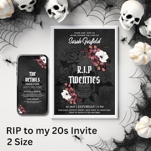 RIP To My 20s Party Invite, RIP Twenties Party Invitation, 30th Birthday Invite, Funeral to my Youth 30th Birthday, 20th Birthday Invite