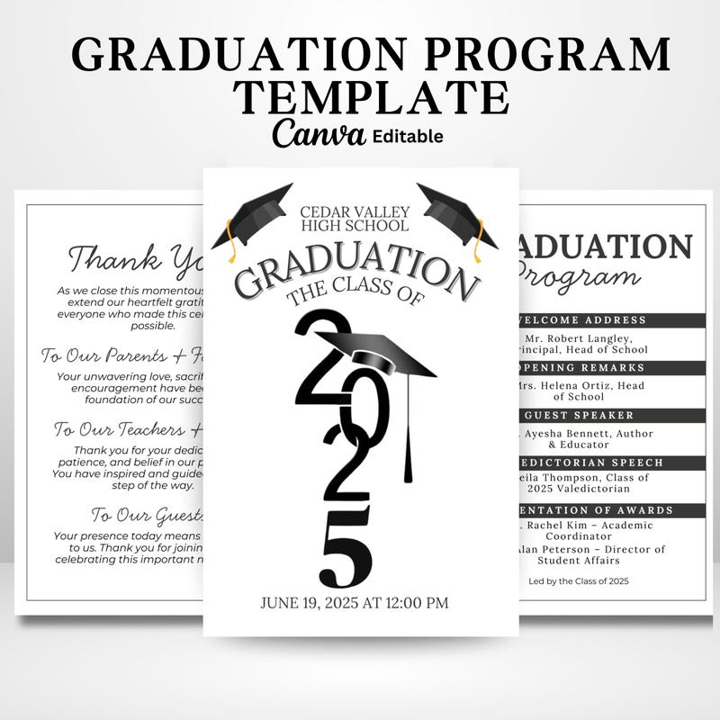 College Program Template - Etsy