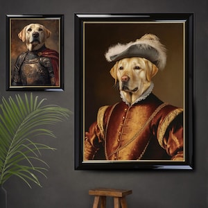 Renaissance Pet Portrait from Photo, Royal Pet Portrait, Pet Portrait As gift for pet lover, Custom Funny Canvas, Digital Pet Portrait Art