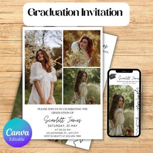 Graduation Announcement Card, Senior Announcement Card, Graduation Party Invite Template,Photo Graduation Card,Class of 2025 Grad Photo Card