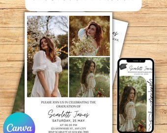 Graduation Announcement Card, Senior Announcement Card, Graduation Party Invite Template,Photo Graduation Card,Class of 2025 Grad Photo Card