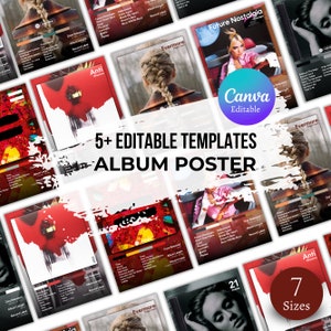 Canva Album Poster, Album Cover Posters, digital album cover posters, Album Cover,  Album Printable Poster, Canva template, Instant Download
