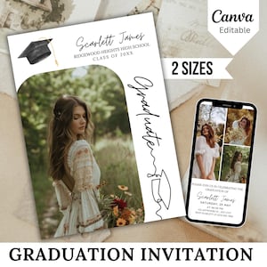 Graduation Announcement Card, Senior Announcement Card, Graduation Party Invite Template,Photo Graduation Card,Class of 2025 Grad Photo Card