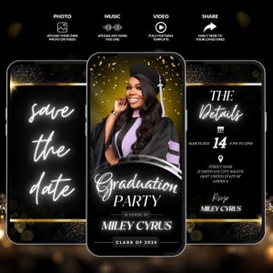 2025 Graduation Save The Date Invitation, Save The Date Graduation Party, Calss of 2025, Save The Date Text, Grad Itinerary, Canva Template