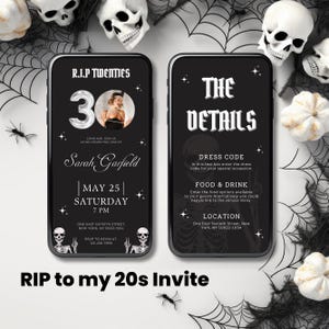 Digital RIP To My 20s Party Invite, Death to My 20s Birthday Invitation, 30th Birthday Invite, Funeral to my Youth 30th Bday, Canva Template