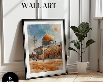Masjid Al Aqsa Wall Art Printable Modern Islamic Wall Art, Palestine Wall Art, Islamic Boho Wall Art, Palestine Art Poster Muslim Home Decor