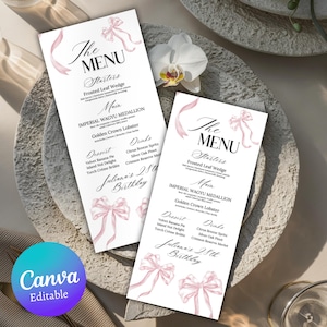 Editable Birthday Picture Menu, Full Picture Menu and Drink Card, Event Menu Template, Birthday Dinner Table Menu, Canva Template
