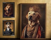 Renaissance Portraits, Commander Pet Portraits, Dog Portraits,King Pet Portrait,Custom Dog Portrait,Royal Pet Canvas,Pet Portrait from Photo