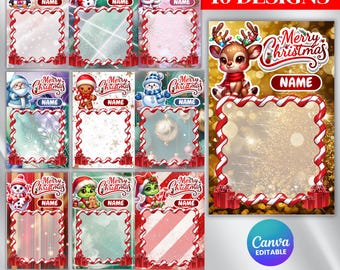 Jumbo christmas cards, Jumbo Christmas Treat Card templates, printable treat card, kids, jumbo christmas card template, canva template