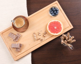 Handmade Beech Wood Serving Board, Stylish Tray (39/19 sm)