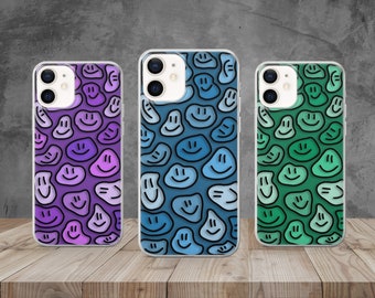 Smiley Preppy Dripping Trippy Aesthetic Cover for iPhone 14, Xr, 12, 11 Pro, 13, Xs, Samsung S20, S22, S10, A33, Huawei P30, Pixel 6 Pro, 6A