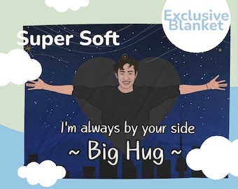 Bang Chan Hug Blanket – Hand-Drawn SKZ K-Pop Plush Throw