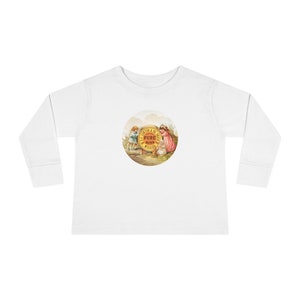 Charmant t-shirt à manches longues pour tout-petits enfants jouant avec des produits de boulangerie graphique vintage image 4