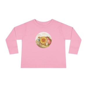 Charmant t-shirt à manches longues pour tout-petits enfants jouant avec des produits de boulangerie graphique vintage image 3