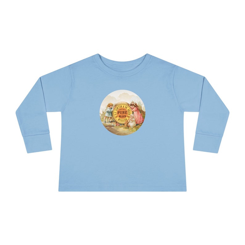 Charmant t-shirt à manches longues pour tout-petits enfants jouant avec des produits de boulangerie graphique vintage image 2