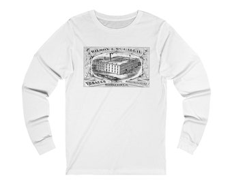 Urban Premium Long Sleeve Tee Industrial Graphic Wilson's B&W Line Art