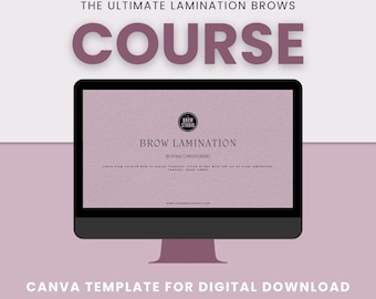 Brow Lamination Course Template Editable Canva Digital Download PMU Artists