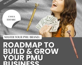 Master Your PMU Brand: Ultimate Guide to Building and Growing a Successful PMU Beauty Business, Brand Editable Canva Template