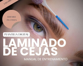 SPANISH Laminación y Tinte de Cejas: Manual Personalizable – Guía Profesional de 20 Páginas