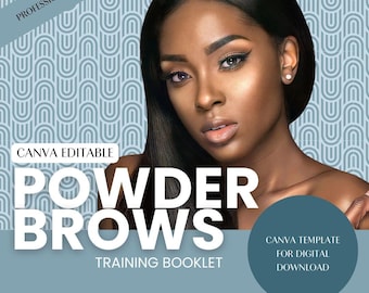 Powder Brows Training Manual Template Editable Canva Digital Download PMU Artists