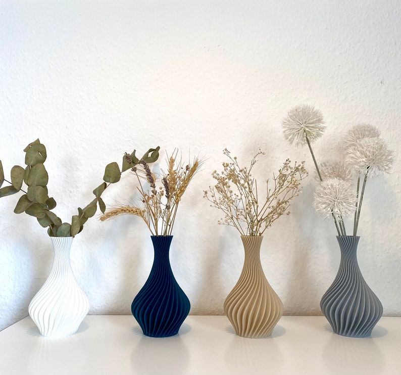 Spiral vase Decorative vase Dried flower Rippled look 3D printing image 2