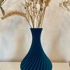 Spiral vase Decorative vase Dried flower Rippled look 3D printing Green