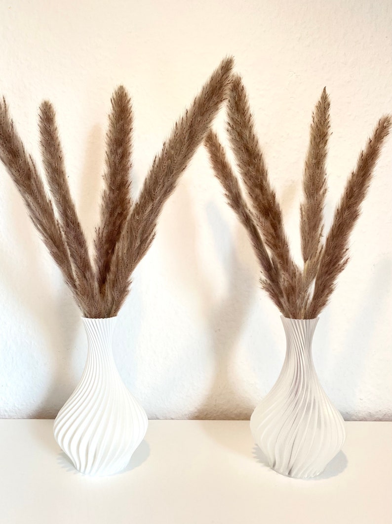 Spiral vase Decorative vase Dried flower Rippled look 3D printing Transparent