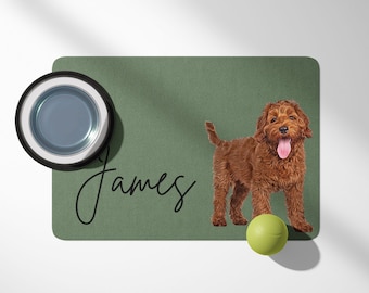 Alfombrilla antideslizante personalizada para perros y gatos, cuenco personalizado para perros con mantel individual para perros