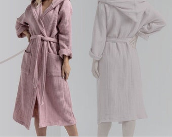 Specially designed Turkish 4 Layer musli organic cotton  luxurius designed luxury bathrobe