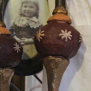 primitive paper mache christmas ornament
