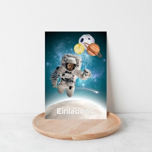 Il festeggiato come astronauta - inviti personalizzabili 10 pezzi.
