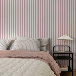 Wallpaper Peel and Stick Removable Kid Toddler Nursery Baby room Self Adhesive Wall Sticker Decoration Art Decal Mural Pink Stripes 03
