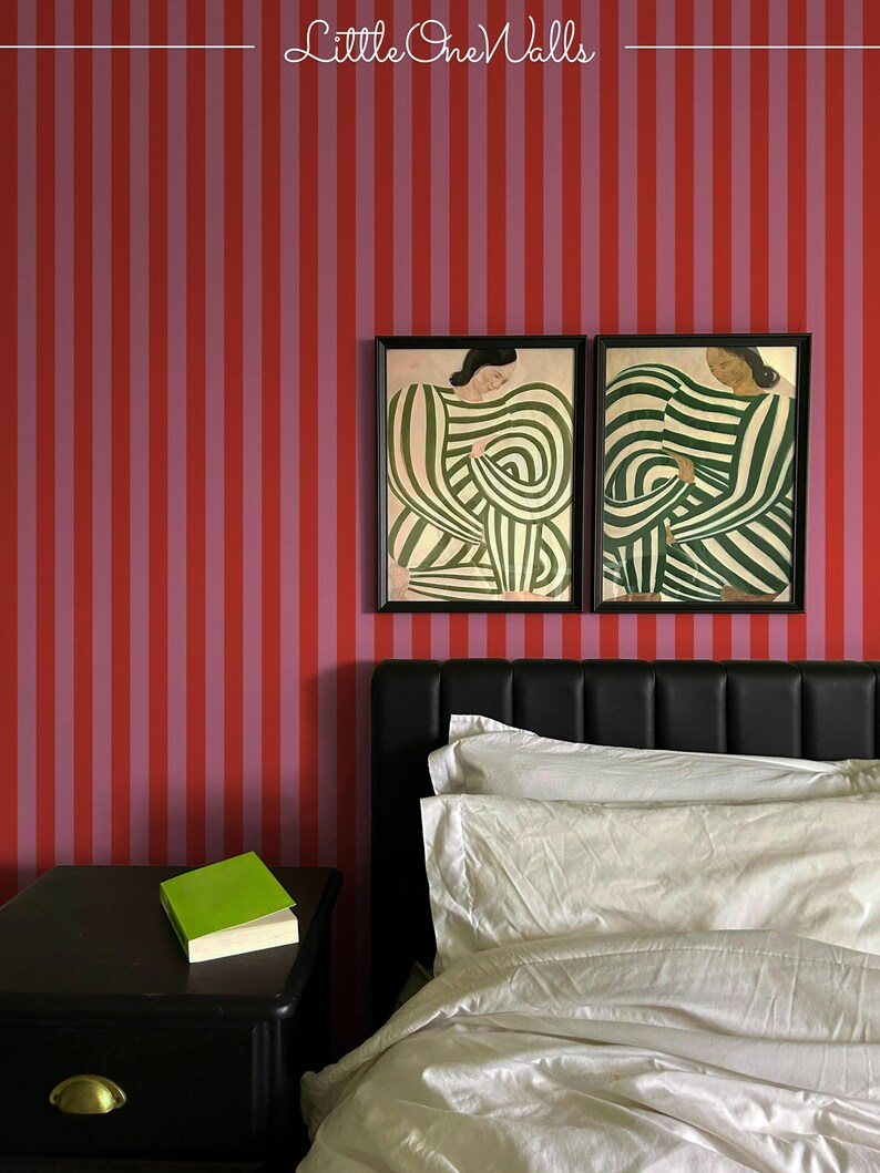 Buy Red and Pink Stripes Wallpaper, Simple Pattern, Vivid Colors