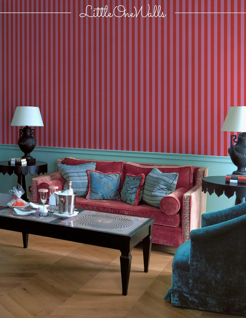 Buy Red and Pink Stripes Wallpaper, Simple Pattern, Vivid Colors