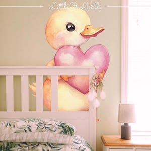 Wallpaper Peel and Stick Removable Kid Toddler Nursery Baby room Self Adhesive Wall Sticker Decoration Art Decal Mural Duck Heart Love 02
