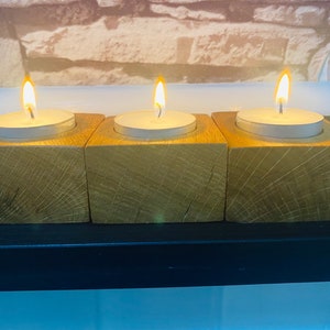 Rustic Wooden Tea Light Candle Holder