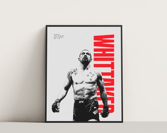 Robert Whittaker minimalistische poster, MMA-vechter van UFC | Afdrukbaar | Muur kunst