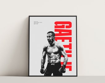 Justin Gaethje minimalistische poster, MMA-vechter van UFC | Afdrukbaar | Muur kunst