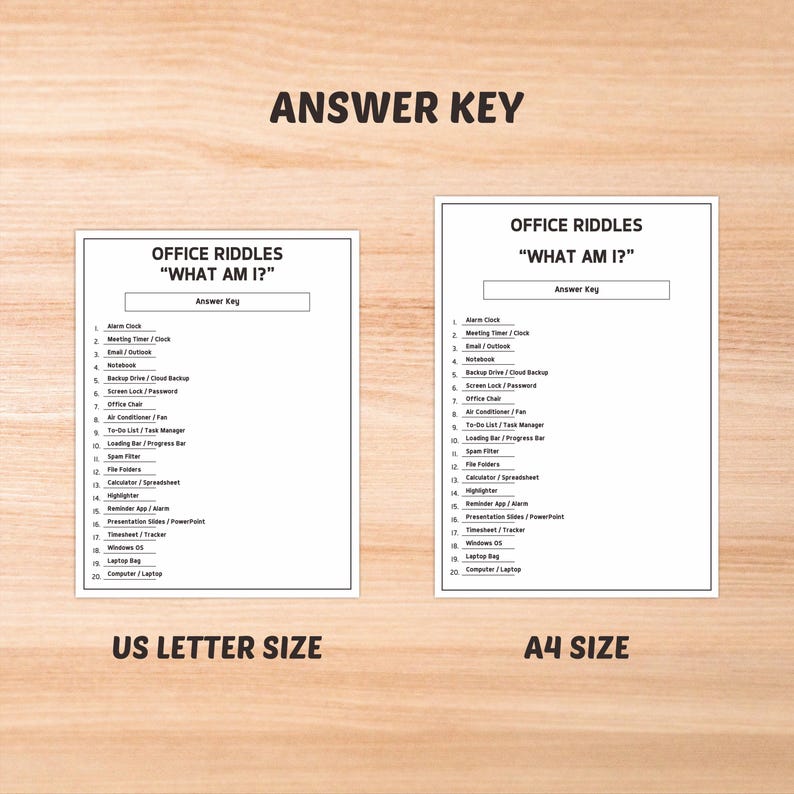 Office Fun Riddles Game, Workplace Team Building Icebreaker Onboard ...