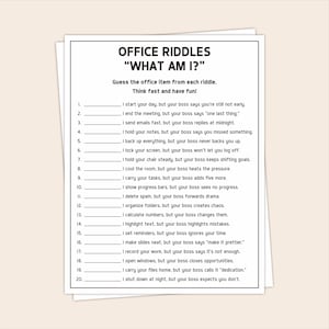 Office Fun Riddles Game, Workplace Team Building Icebreaker Onboard ...