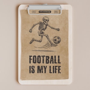 Football Is My Live SVG PNG: Skull Playing Soccer Clipart
