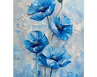 Blue Poppies Premium Matte Paper Poster