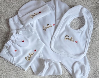 Personalized baby gift box - Personalized baby gift set - Velour pyjamas - Newborn outfit - Baby pyjamas 1-3 months