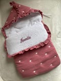 Baby nest - Footmuff - Hearts collection - Polar baby nest - Cotton gauze - 0/9 months product logo