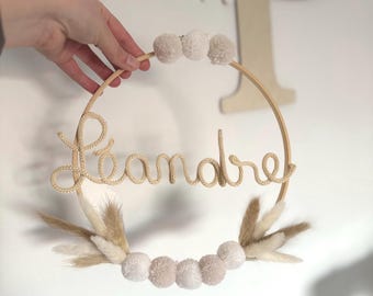 Wall decoration - Children's room decoration - Name wreath - Knitted name - Gift idea - Baby room decoration - Knitted
