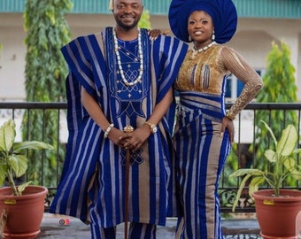 Traditional Aso Oke wedding outfit