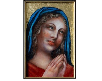 Vierge de douleur - peinture à l'huile originale