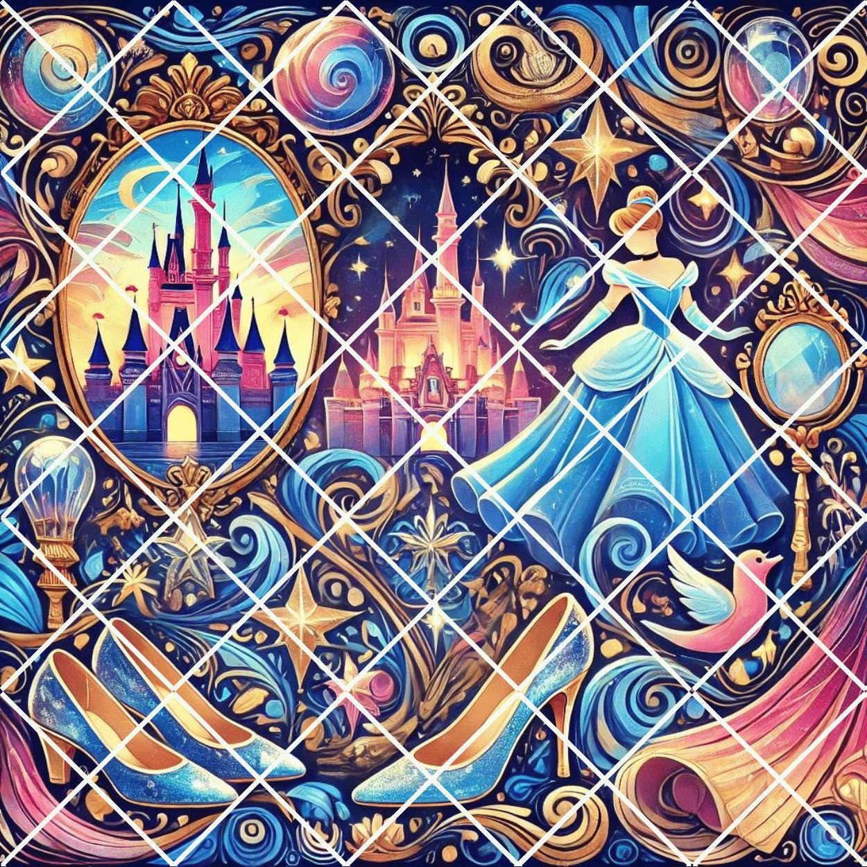 15 Disney Princess Inspired Patterns and Designs Digital Downloads PNG ...